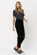 High Rise Straight w Raw Hem