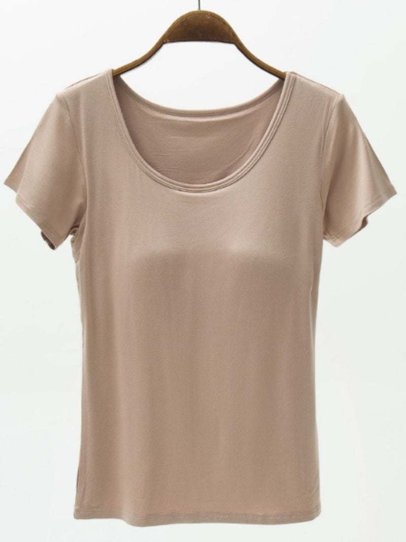Finally Free Round Neck Modal T-Shirt with Bra