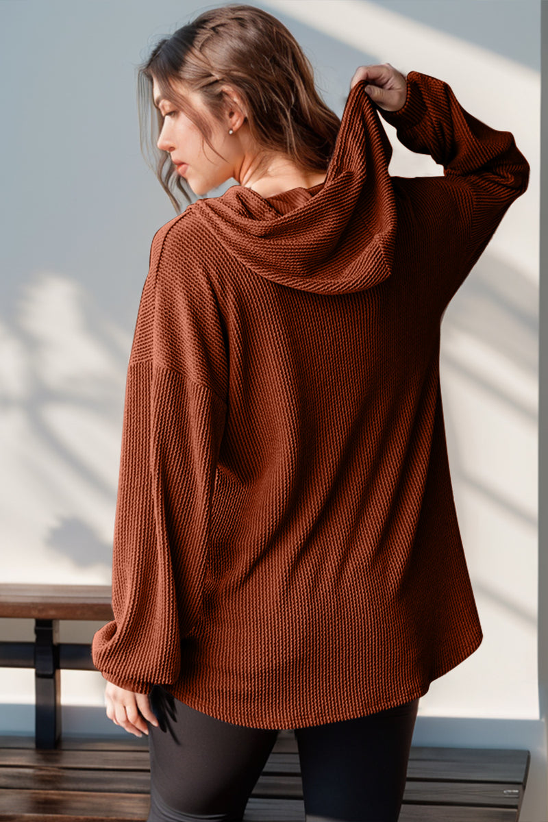 Casual Day Out Half Button Light Weight Hoodie