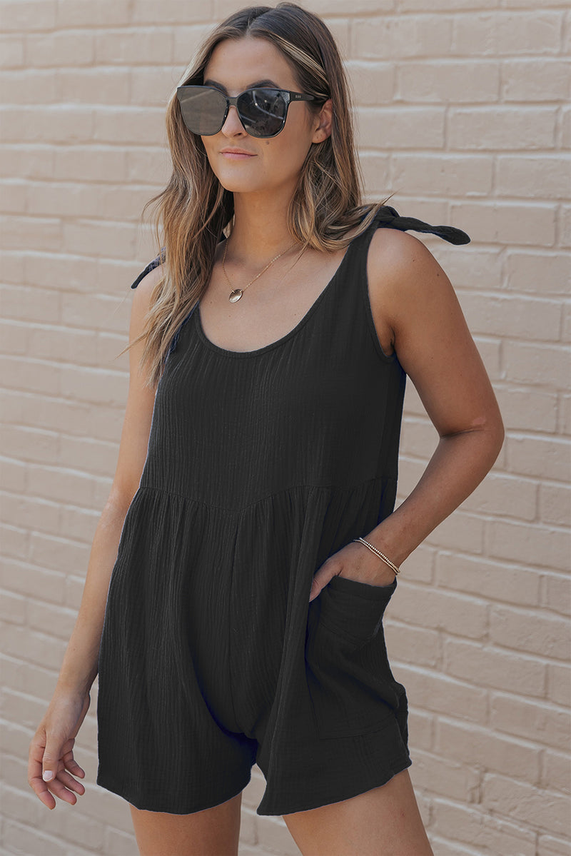 Take the Night Off Tie Shoulder Romper