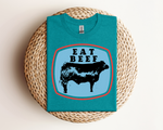 Eat Beef Blue Patch Tee