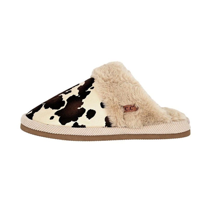CC Beanie Cow Print Slippers | 2 Colors |