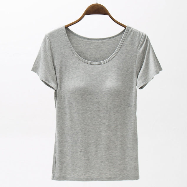 Finally Free Round Neck Modal T-Shirt with Bra