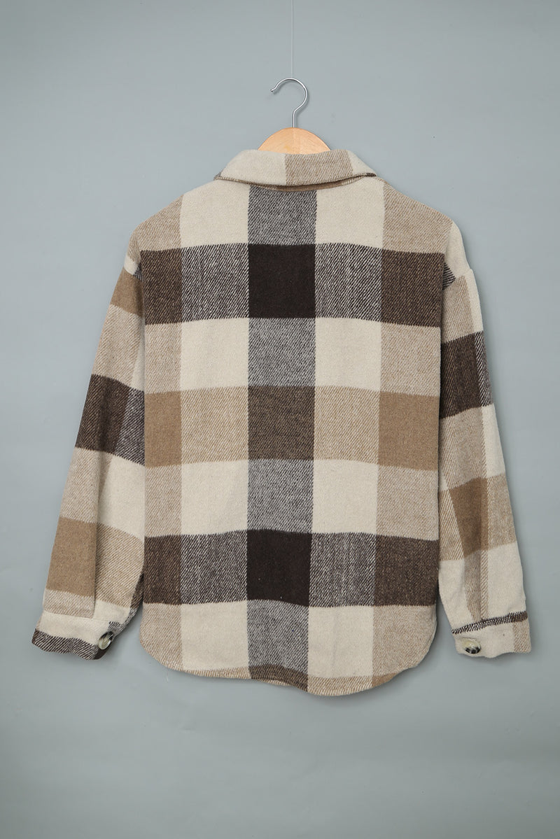 Plaid to Meet You Buttoned Pocketed Shacket