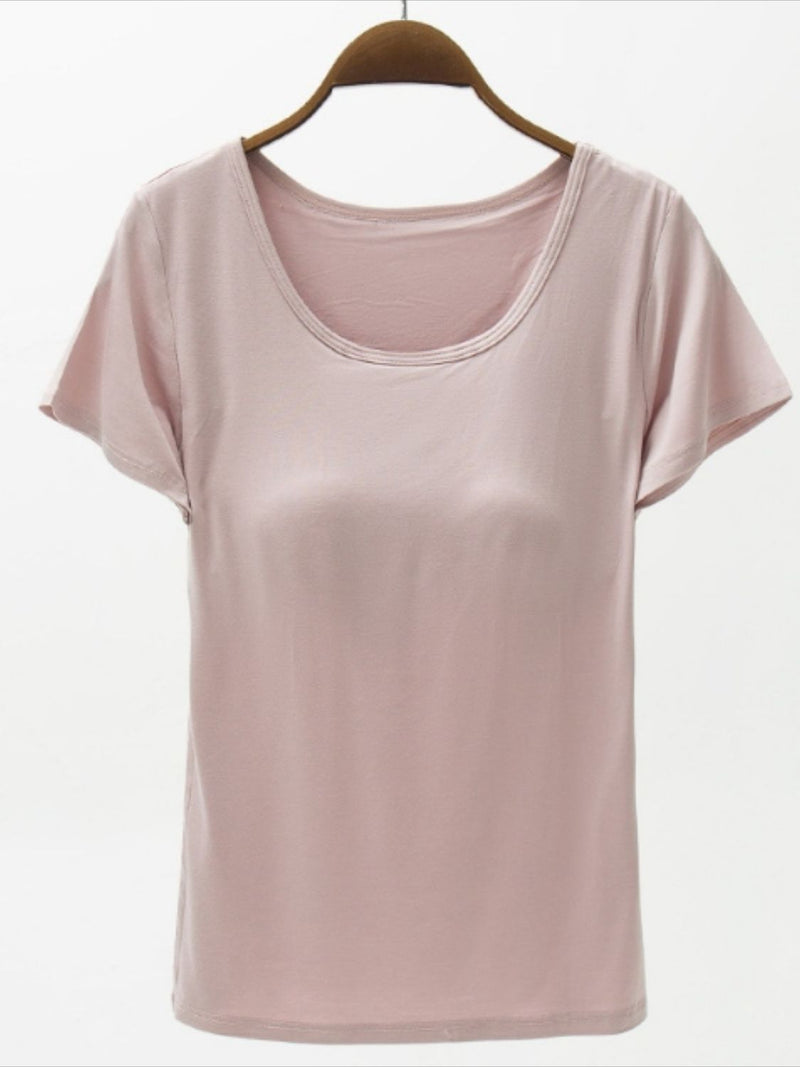 Finally Free Round Neck Modal T-Shirt with Bra