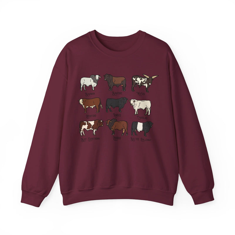 Breeds of Cattle Sweatshirt