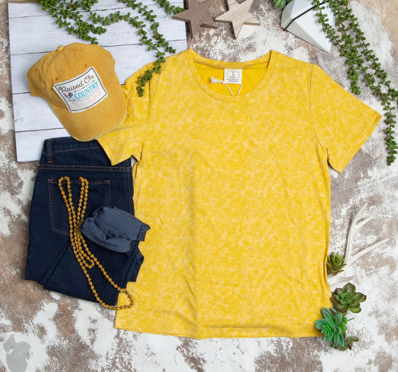 Staying for Sunshine Yellow Tie Dye Tee