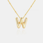 Gold-Plated Letter Pendant Necklace