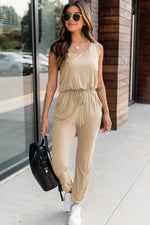 Elsie Drawstring Sleeveless Jumpsuit