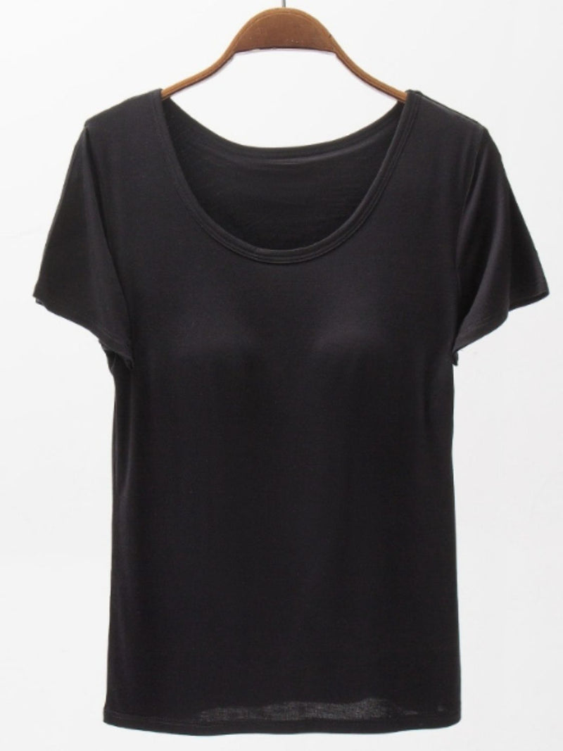 Finally Free Round Neck Modal T-Shirt with Bra
