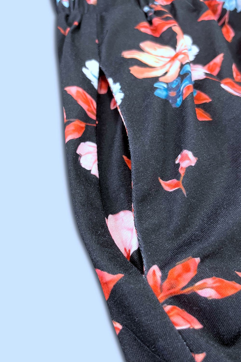 Sloane Printed Sleeveless Buttoned Magic Dress with Pockets