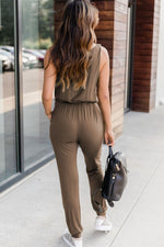 Elsie Drawstring Sleeveless Jumpsuit