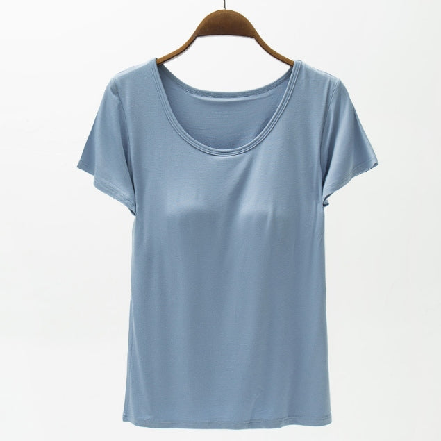 Finally Free Round Neck Modal T-Shirt with Bra