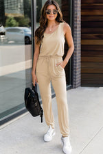 Elsie Drawstring Sleeveless Jumpsuit