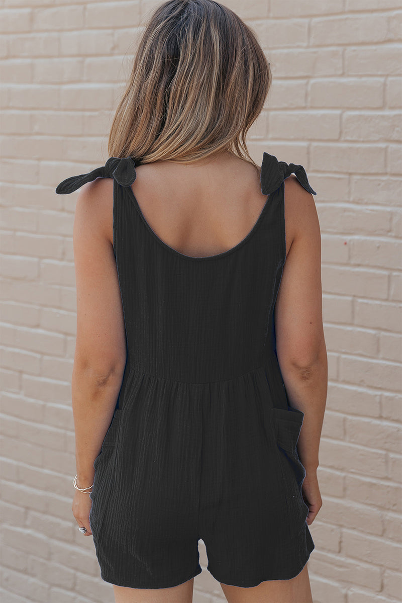 Take the Night Off Tie Shoulder Romper