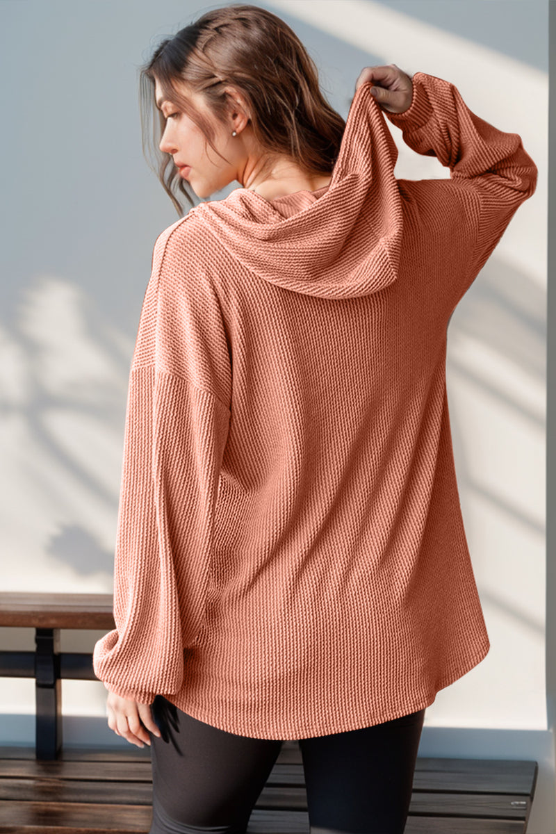 Casual Day Out Half Button Light Weight Hoodie