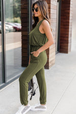 Elsie Drawstring Sleeveless Jumpsuit