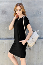 Black Bamboo Dress with Pockets