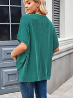To the Nines Ribbed Dolman Top