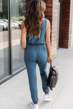Elsie Drawstring Sleeveless Jumpsuit