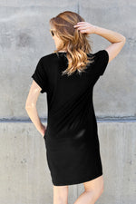 Black Bamboo Dress with Pockets