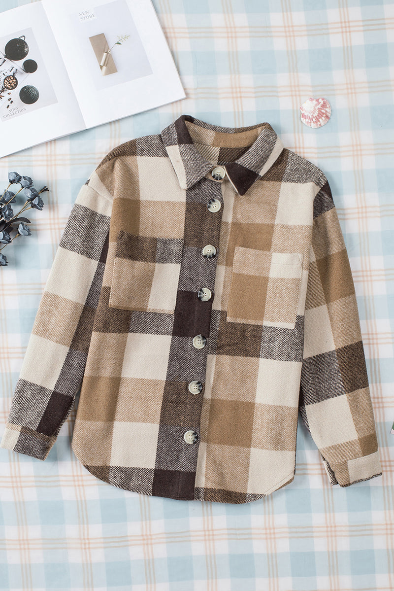 Plaid to Meet You Buttoned Pocketed Shacket