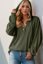 Casual Day Out Half Button Light Weight Hoodie