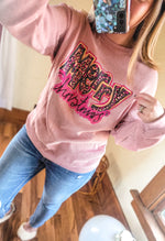 Merry Christmas in Neon Thermal Corded Sweatshirt