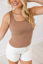 Bella Square Neck Rib Knit Tank Top