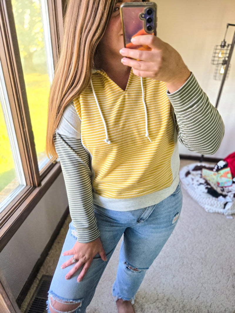 A Cheerful Day Striped Hoodie