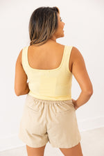 Bella Square Neck Rib Knit Tank Top