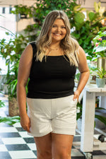 Bella Square Neck Rib Knit Tank Top