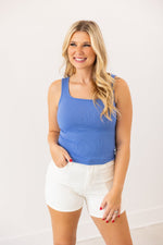 Bella Square Neck Rib Knit Tank Top