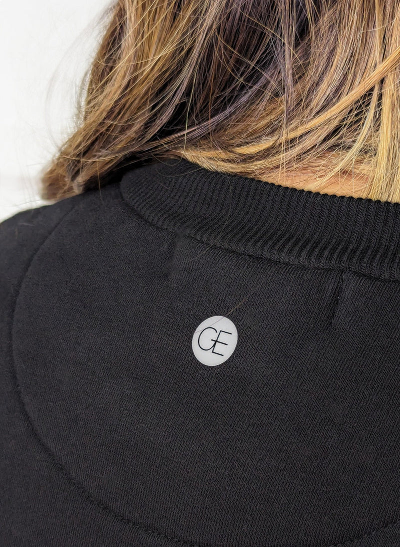 Quiet Luxury French Terry Sweatshirt with Ribbed Knit