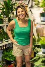 Bella Square Neck Rib Knit Tank Top
