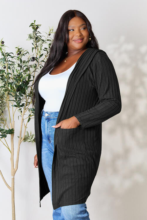 Hooded Sweater Cardigan with Pockets
