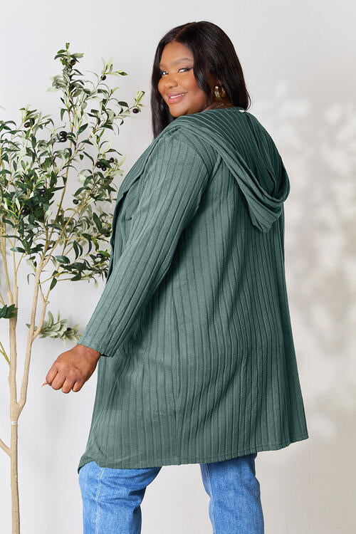 Hooded Sweater Cardigan with Pockets