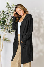 Hooded Sweater Cardigan with Pockets
