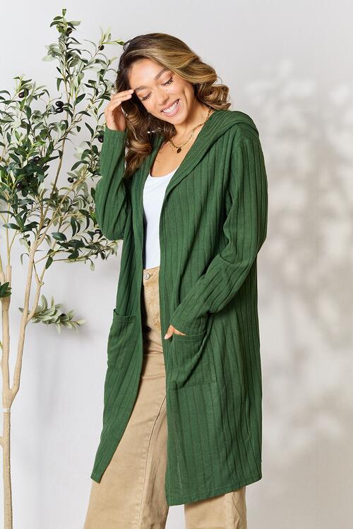 Hooded Sweater Cardigan with Pockets