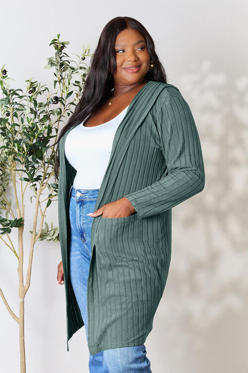 Hooded Sweater Cardigan with Pockets
