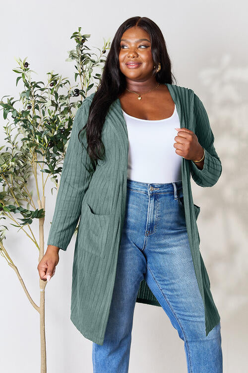 Hooded Sweater Cardigan with Pockets