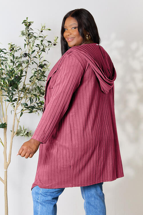 Hooded Sweater Cardigan with Pockets