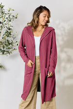 Hooded Sweater Cardigan with Pockets