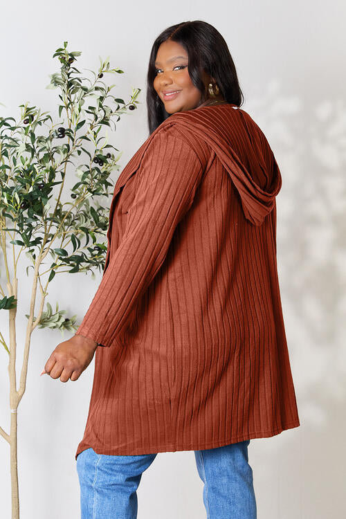 Hooded Sweater Cardigan with Pockets