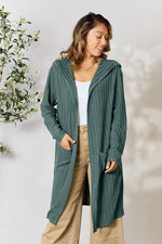 Hooded Sweater Cardigan with Pockets
