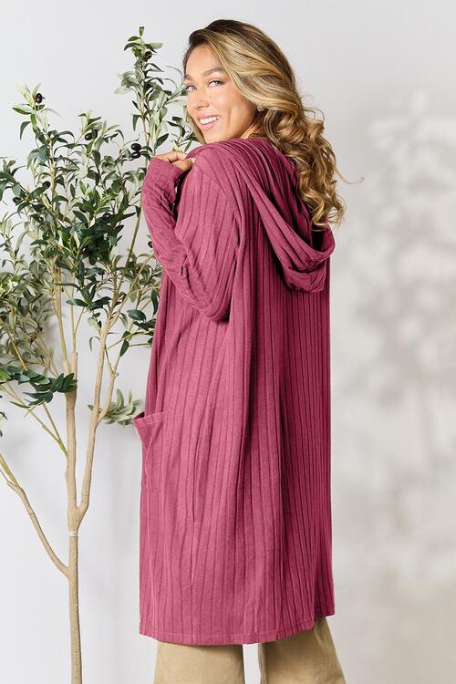 Hooded Sweater Cardigan with Pockets
