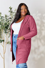 Hooded Sweater Cardigan with Pockets