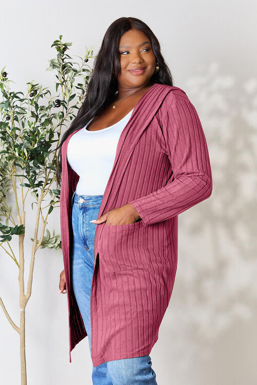 Hooded Sweater Cardigan with Pockets