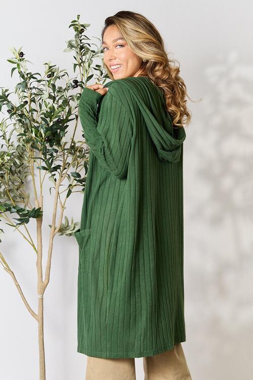 Hooded Sweater Cardigan with Pockets