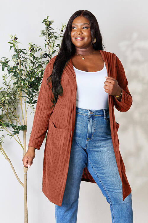 Hooded Sweater Cardigan with Pockets